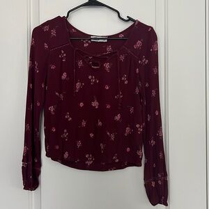 Floral maroon top from Hollister